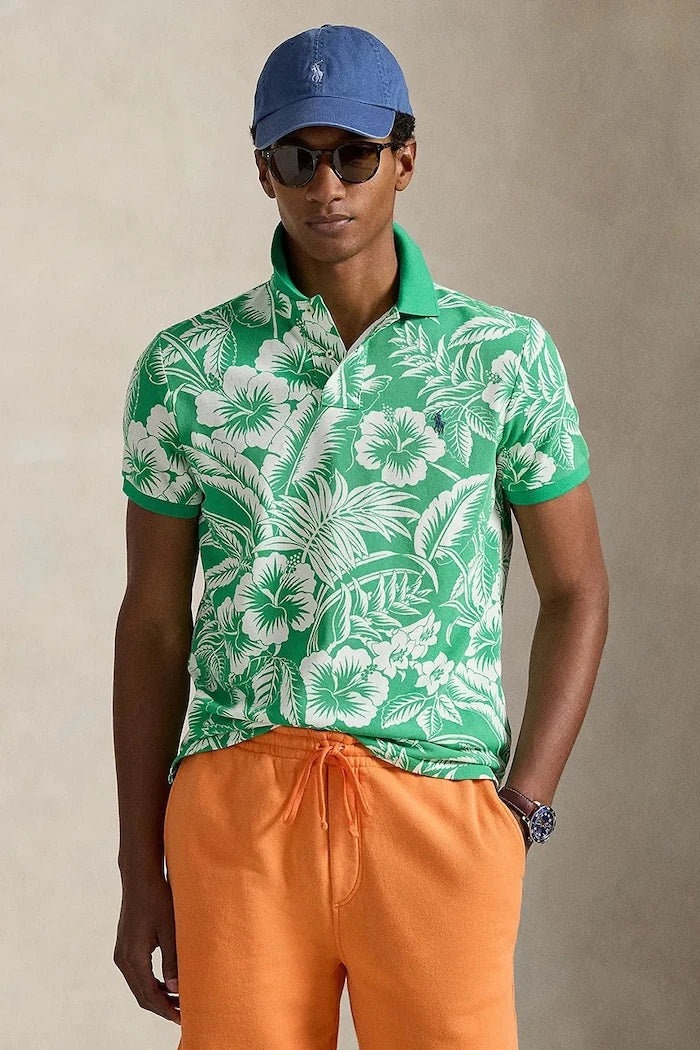 Памучна тениска с яка Polo Ralph Lauren