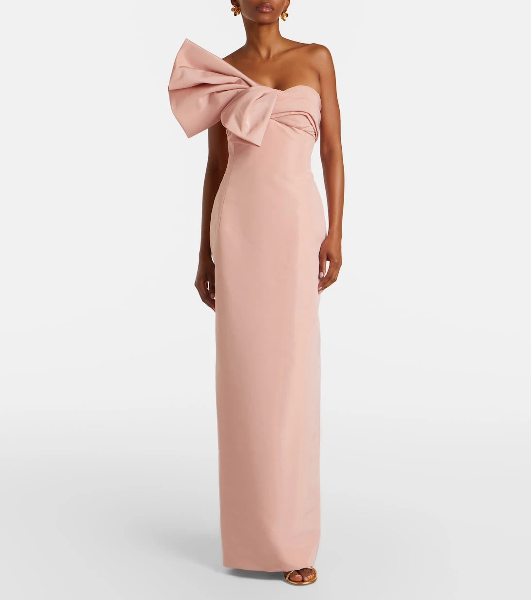 Oscar de la Renta - Bow-detail draped silk faille gown