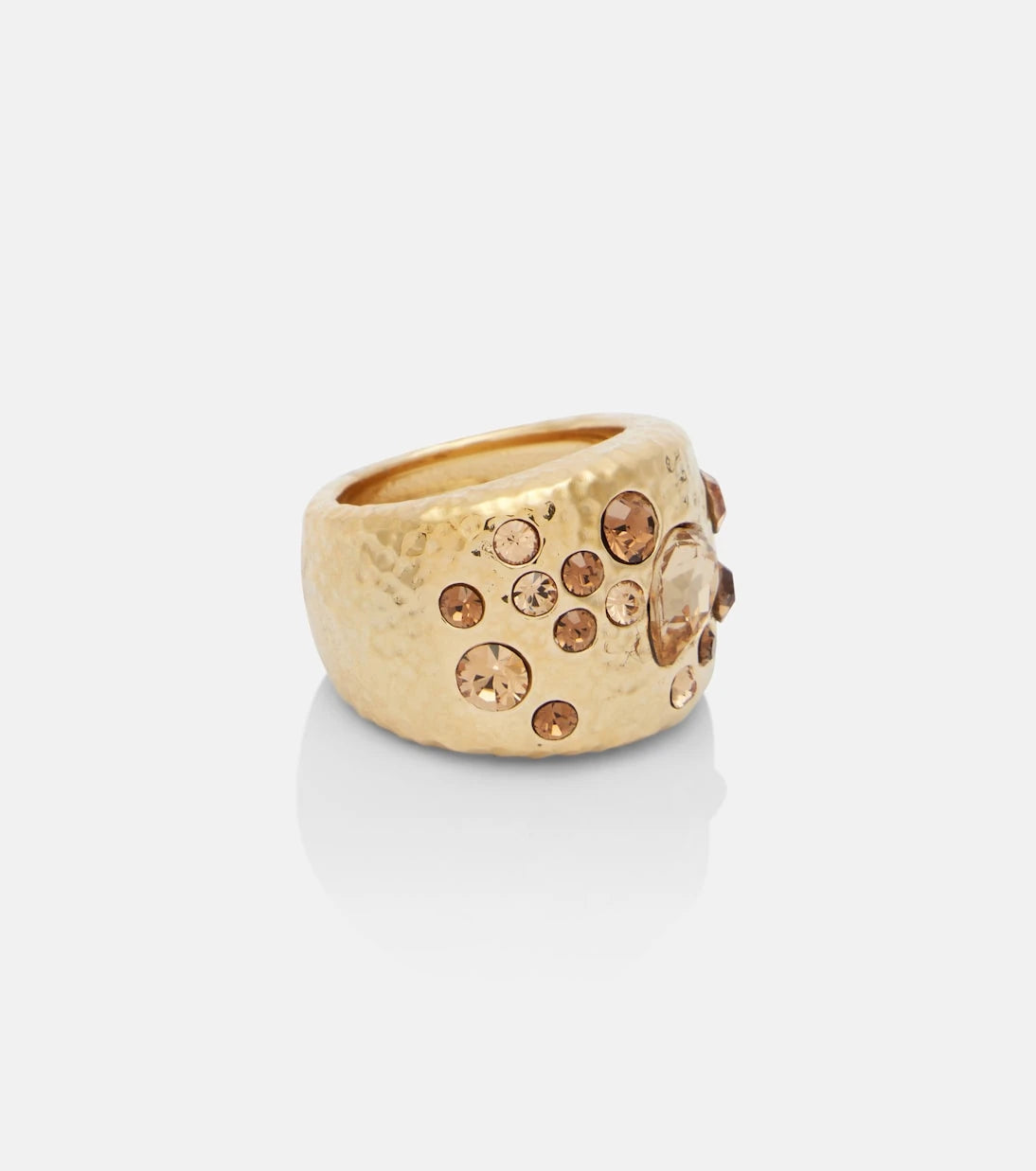 Oscar de la Renta - Scramble embellished gold-plated ring