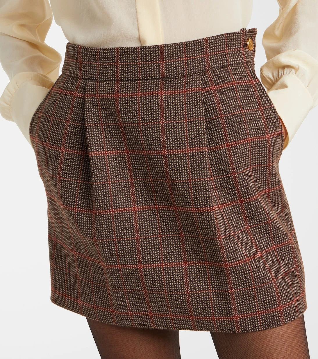 Chloé - Checked virgin wool miniskirt