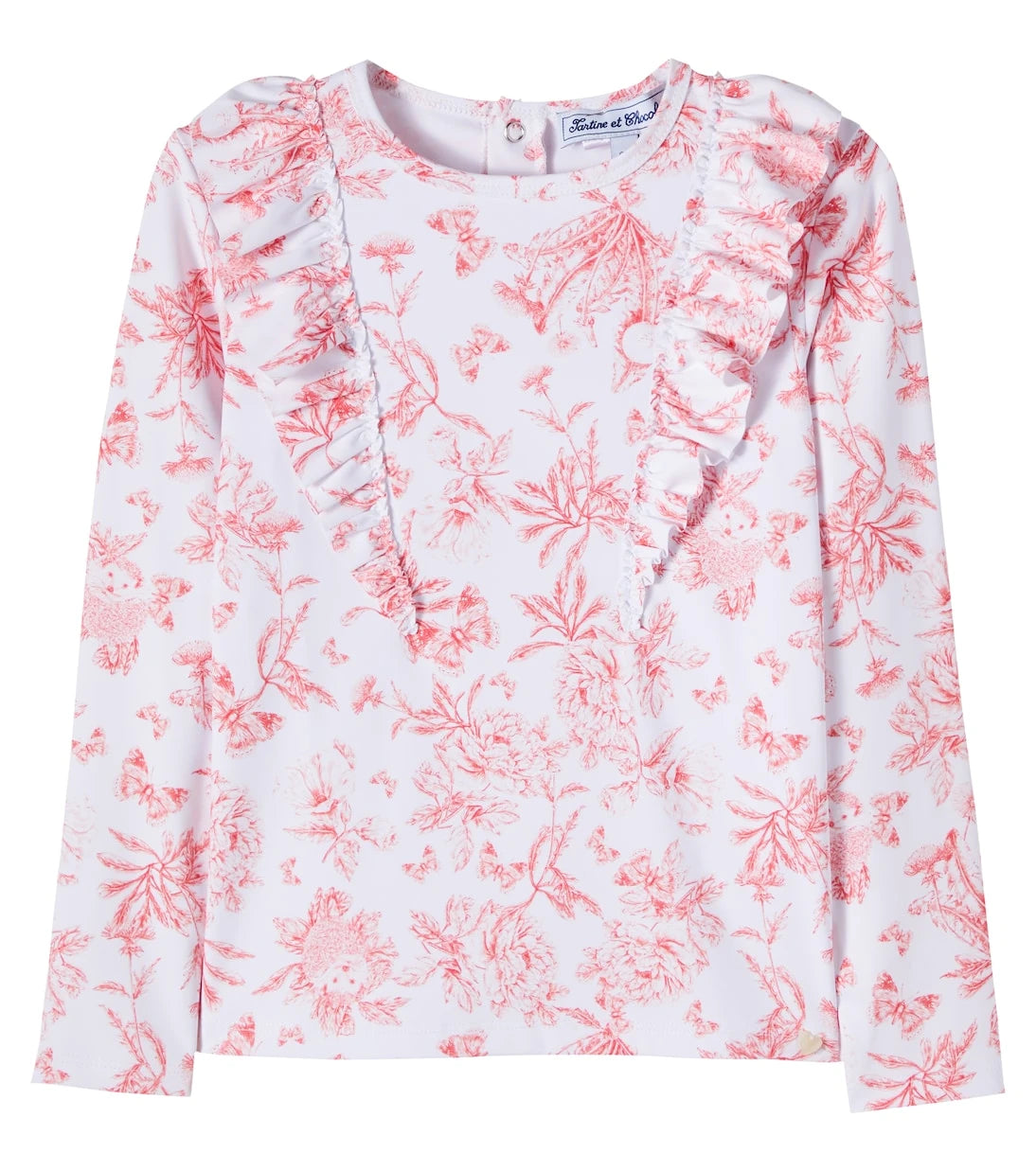 Tartine et Chocolat - Floral ruffled rashguard top