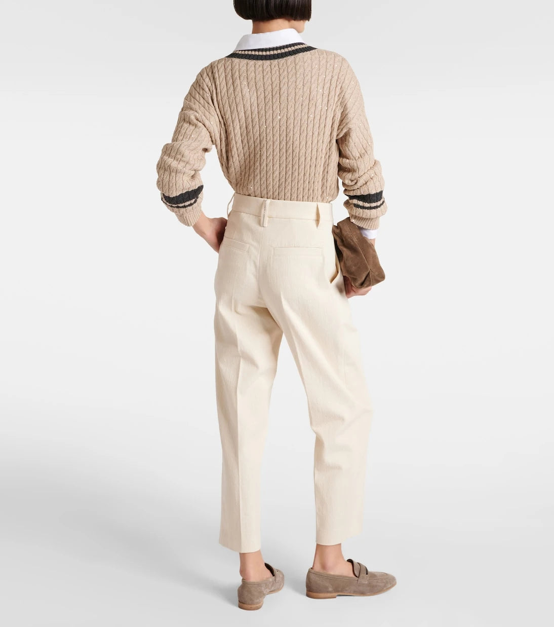 Brunello Cucinelli - Gabardine high-rise straight pants