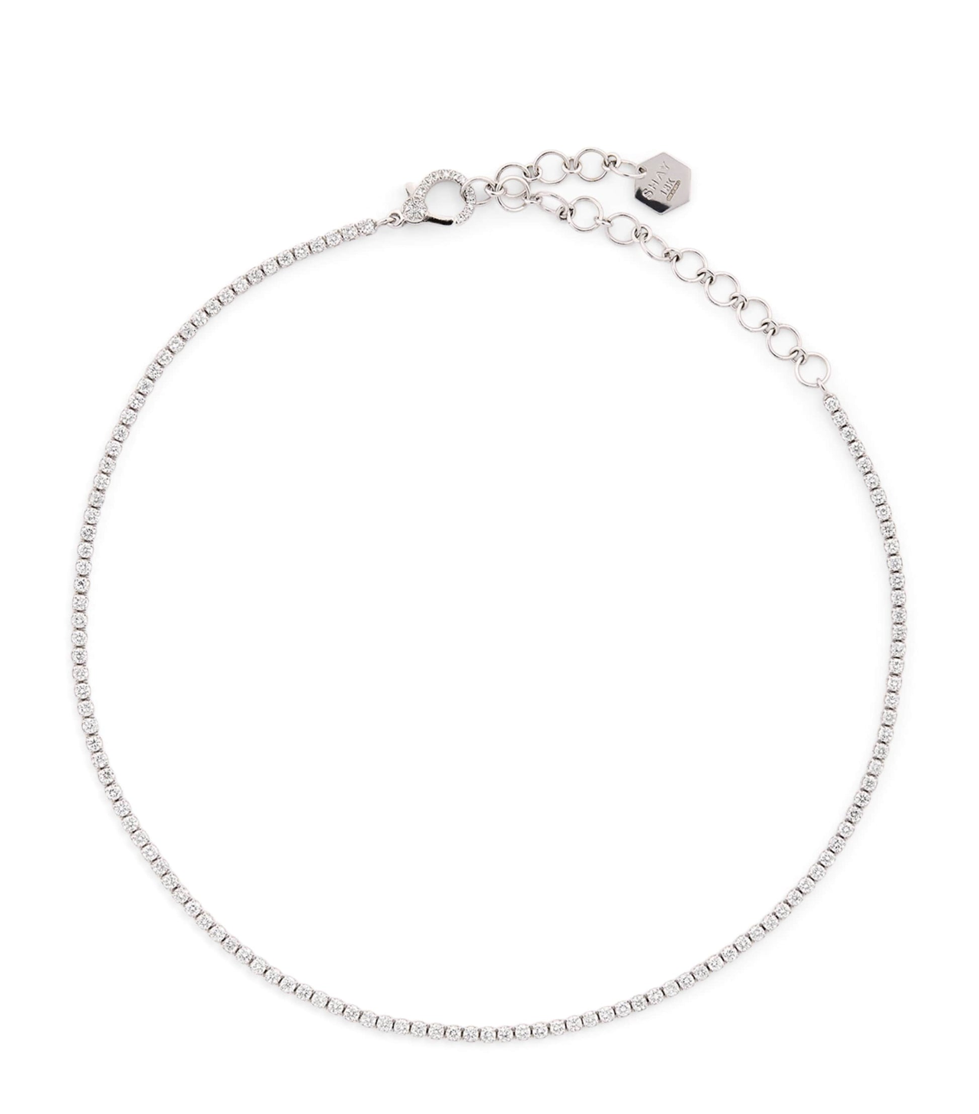 White Gold and Diamond Threads Tennis Choker