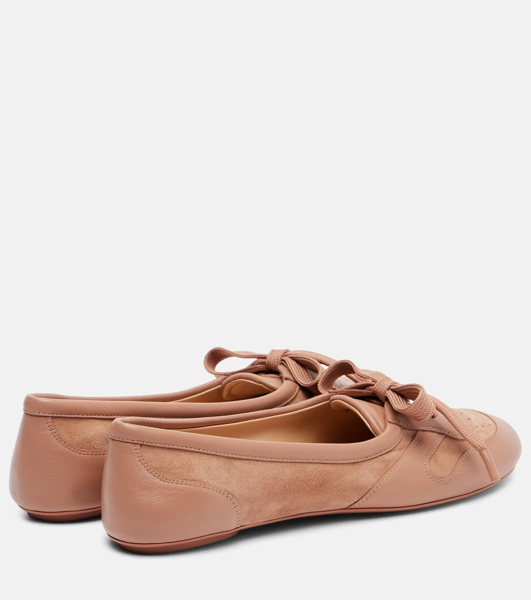 Gianvito Rossi - Vault leather-trimmed suede ballet flats