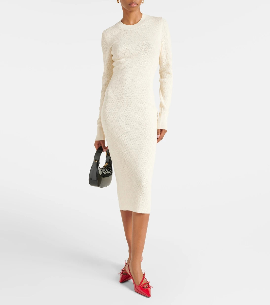 Ami Paris - Knitted cotton and wool midi dress