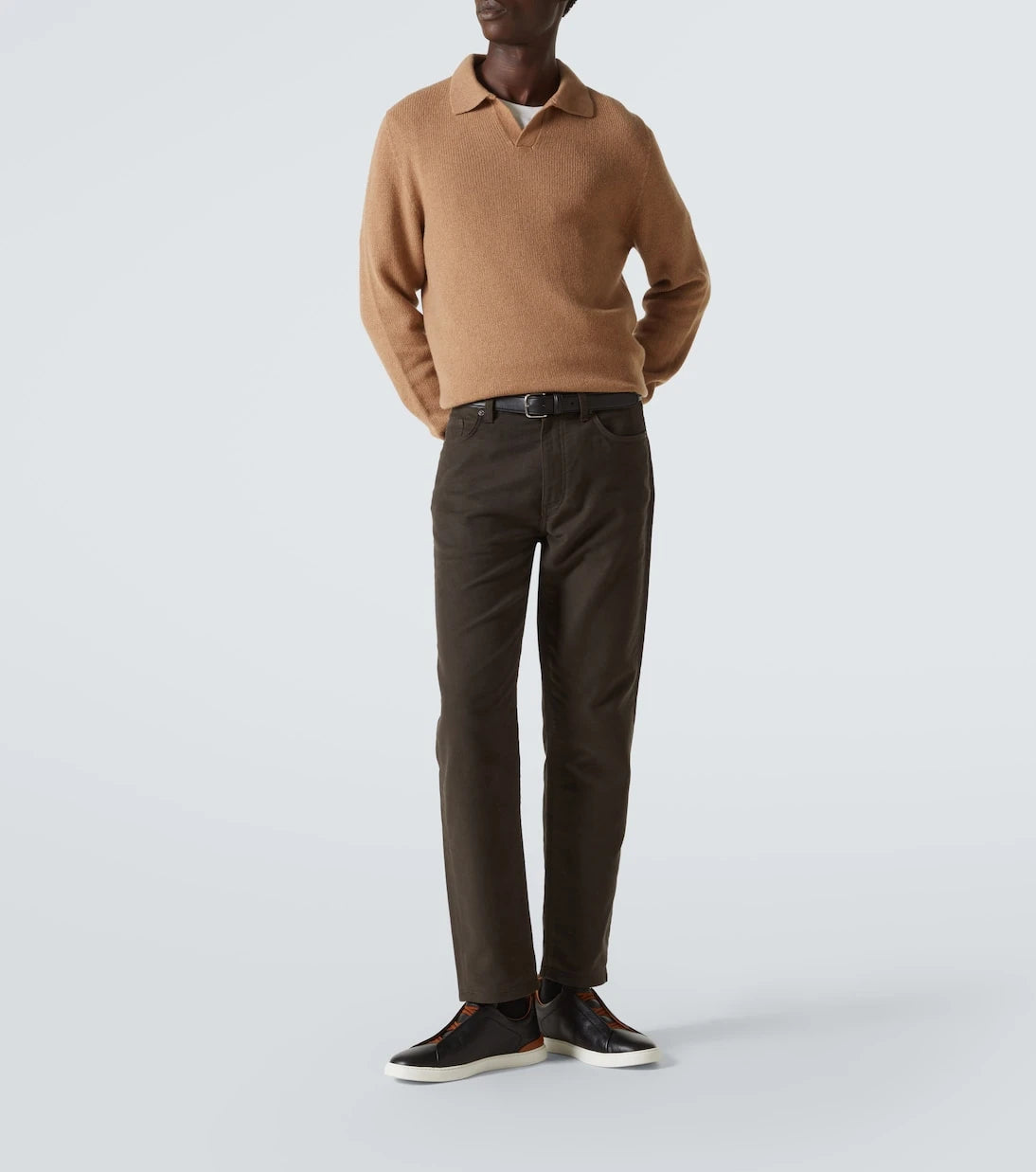 Zegna - أحذية سنيكرز تريبل ستيتش الجلدية