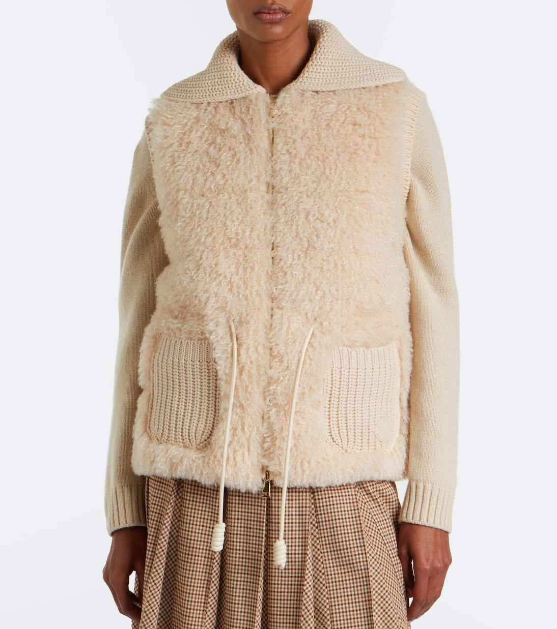 Moncler - Shearling and cashmere down vest