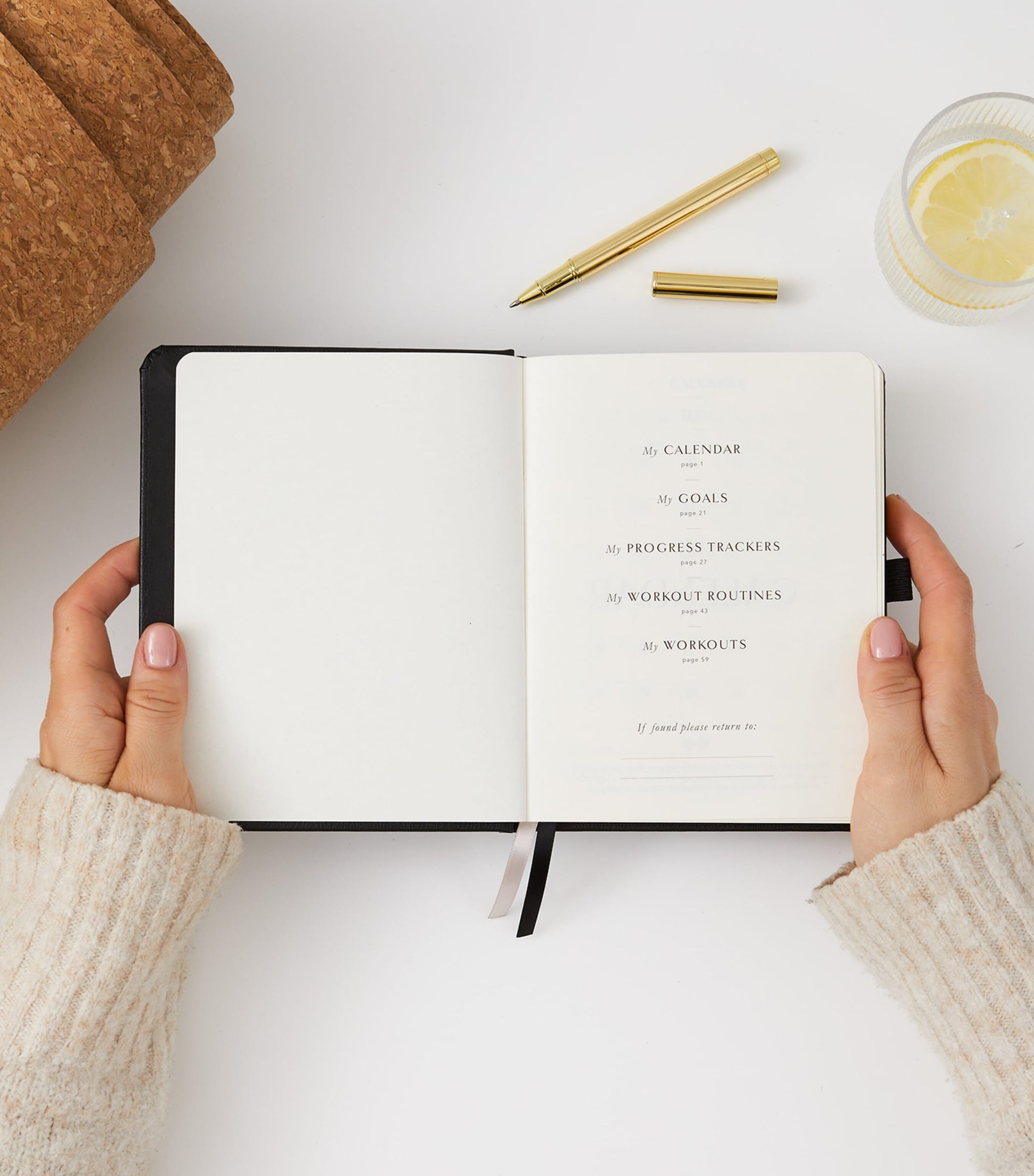 Blush and Gold My Daily Gym Planner: Fitness & Wellbeing Journal