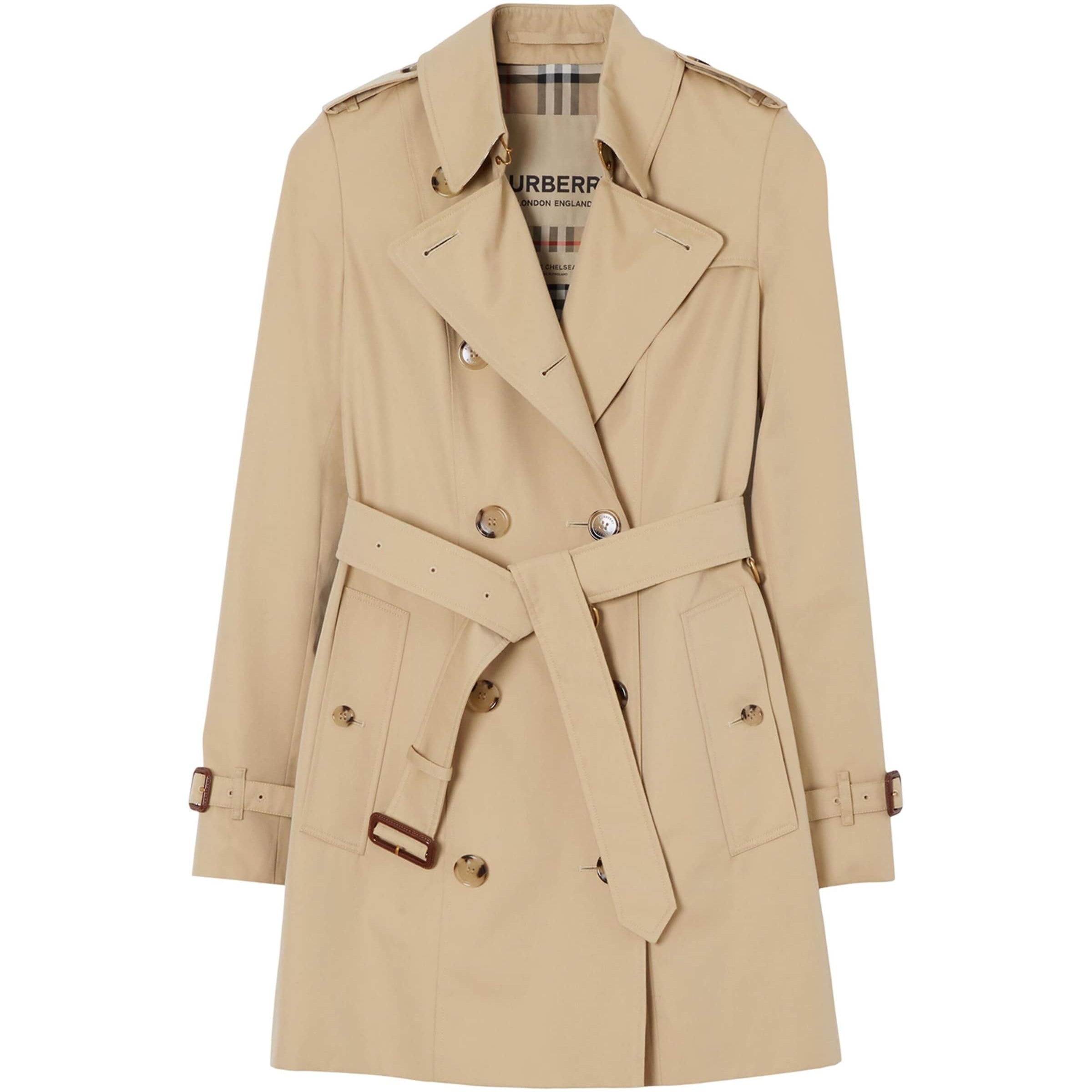 Burberry Yellow Gabardine Chelsea Short Trench Coat
