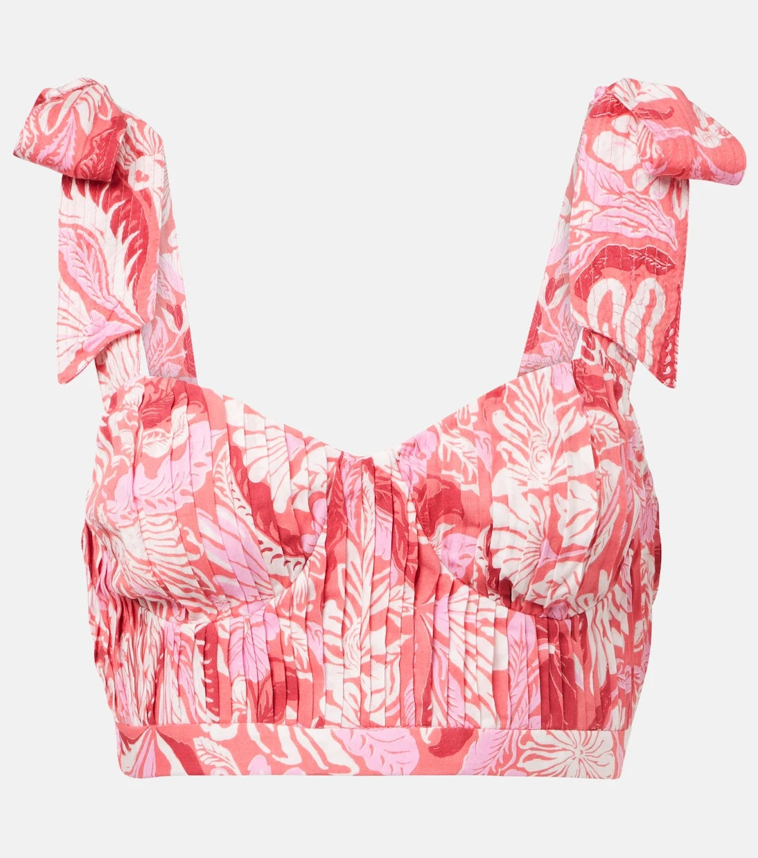 Poupette St Barth - Carla pleated printed crop top