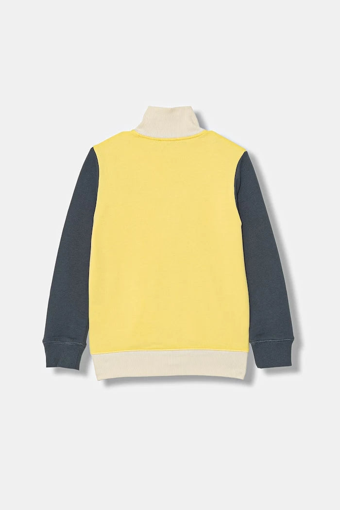 United Colors of Benetton çocuk kapüşonlu fermuarlı pamuklu sweatshirt