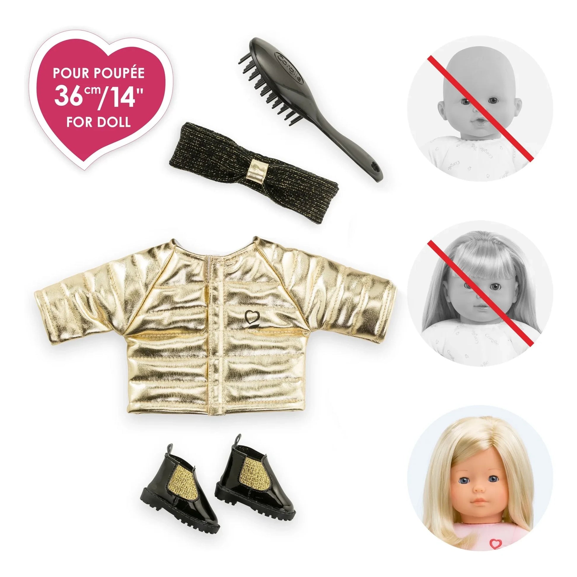 Corolle - Coat and accessories Sewing for doll 36 cm | Gold