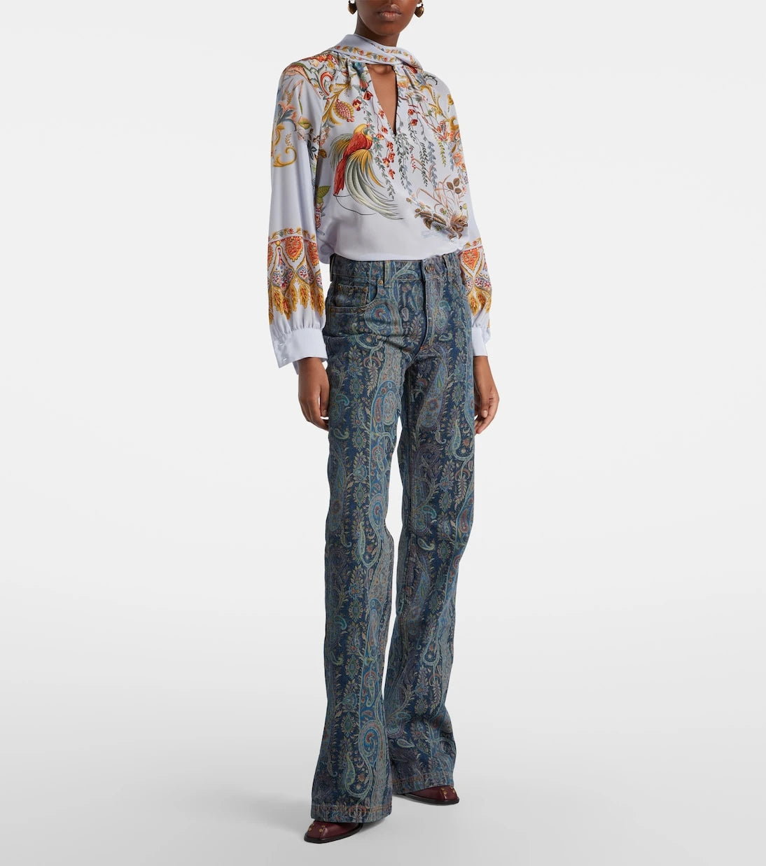 Etro - Printed flared jeans