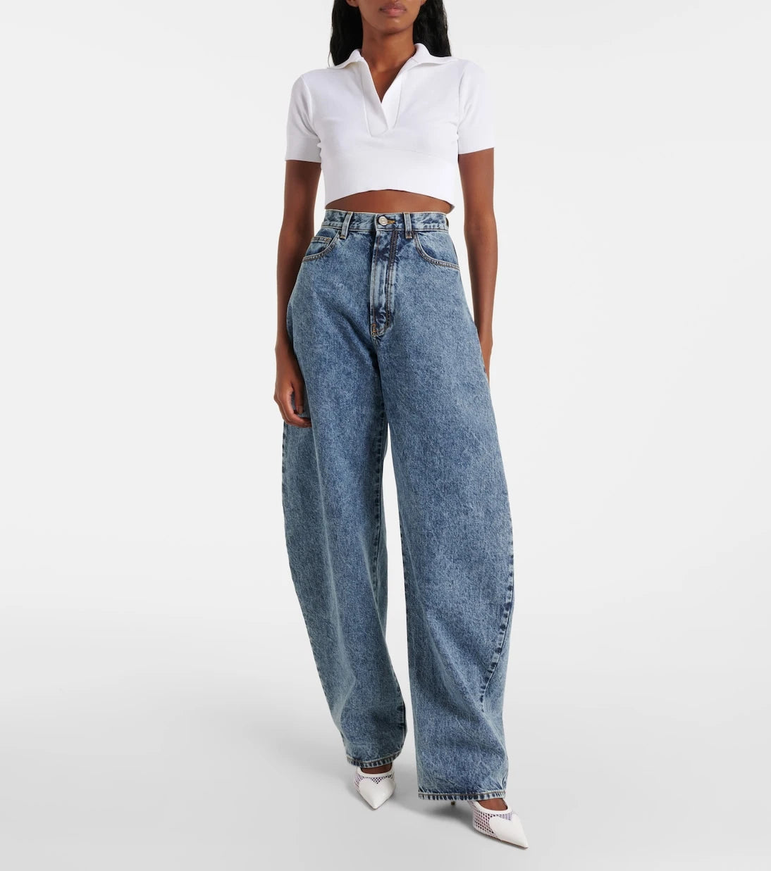 Alaïa - Cropped polo shirt