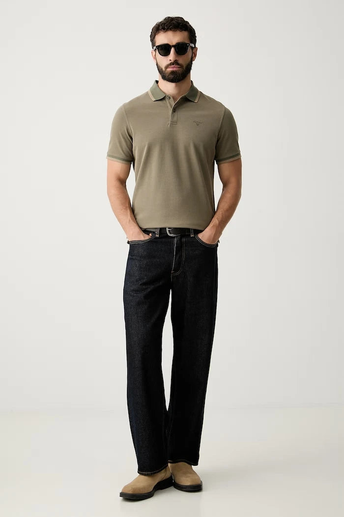 Barbour тениска с яка мъжка от памук Bernard