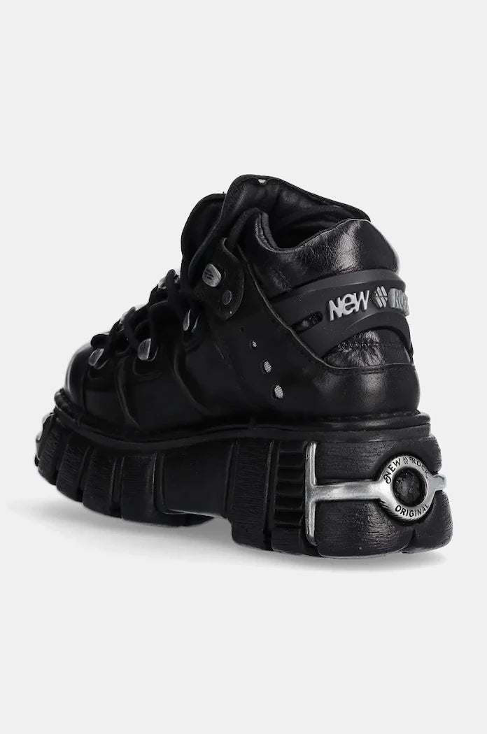 New Rock Itali Negro + Nomada Negro + Tower Negro Acero Deri Spor Ayakkabı