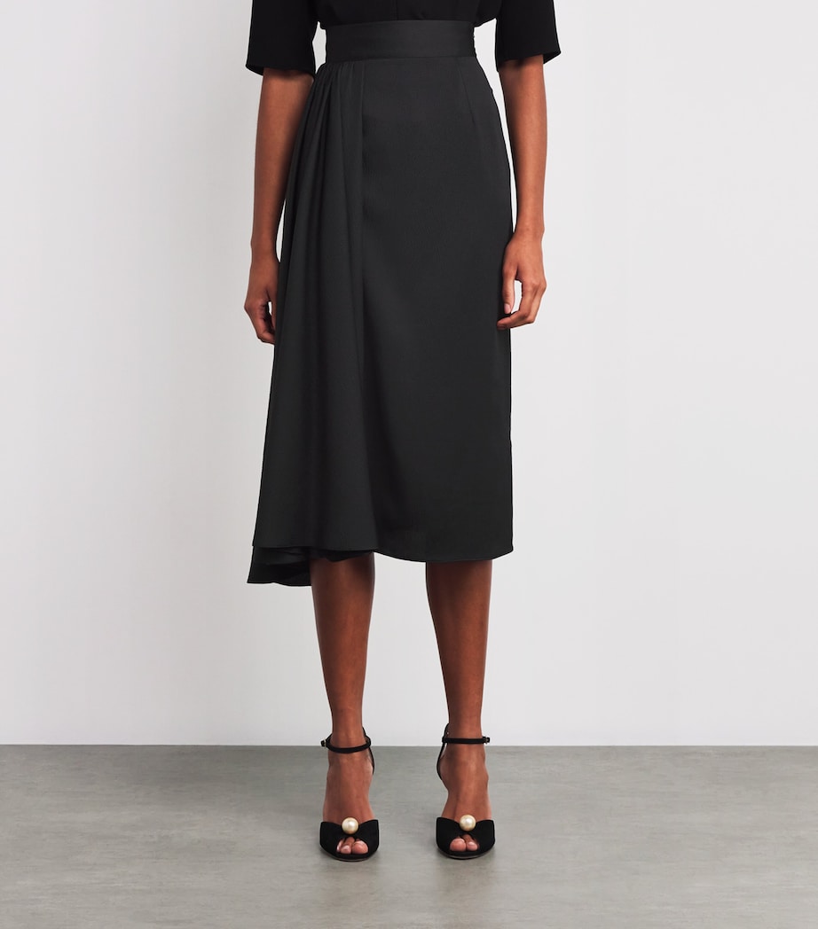 Edeline Lee Black Charmeuse Aurora Maxi Skirt