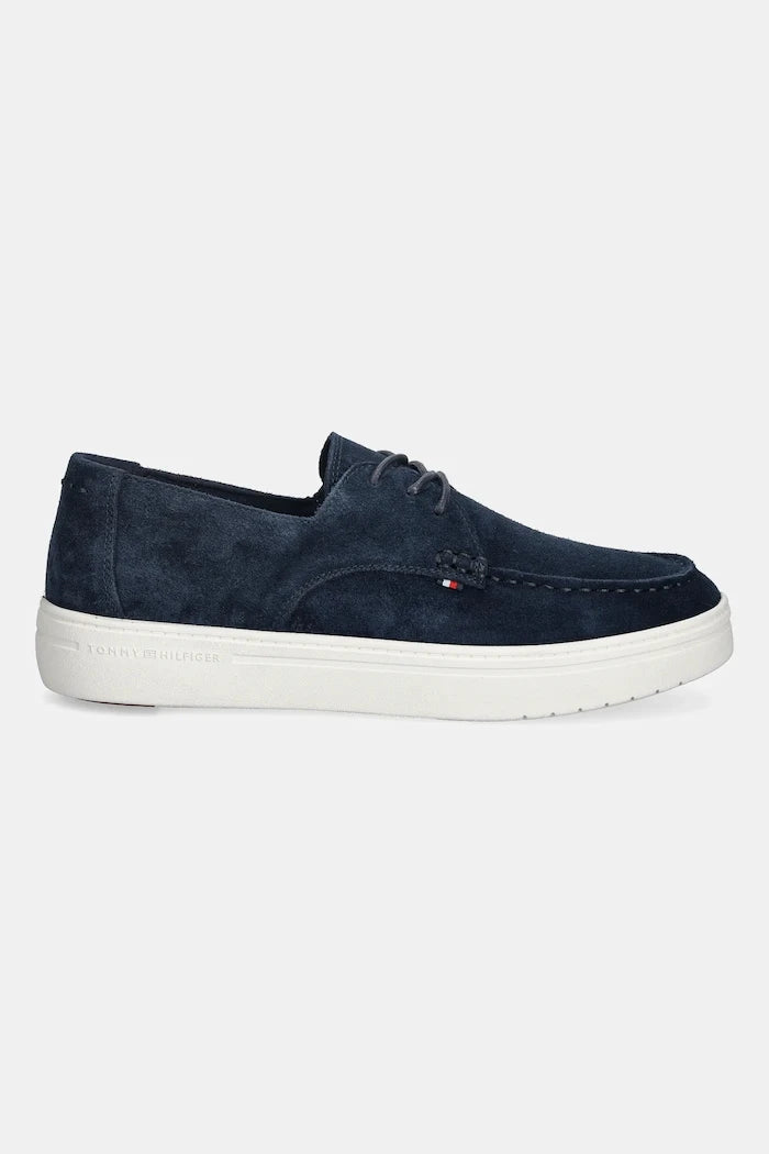 Кожени мокасини Tommy Hilfiger SUEDE STITCH TOE HYBRID