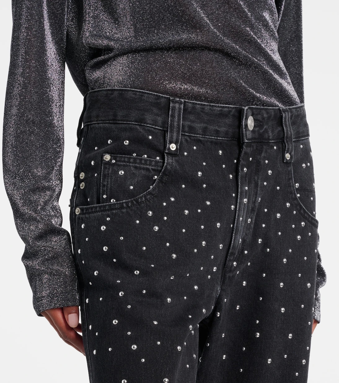 Marant Etoile - Embellished straight jeans
