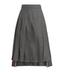 Thom Browne Grey Pleated Midi Skirt