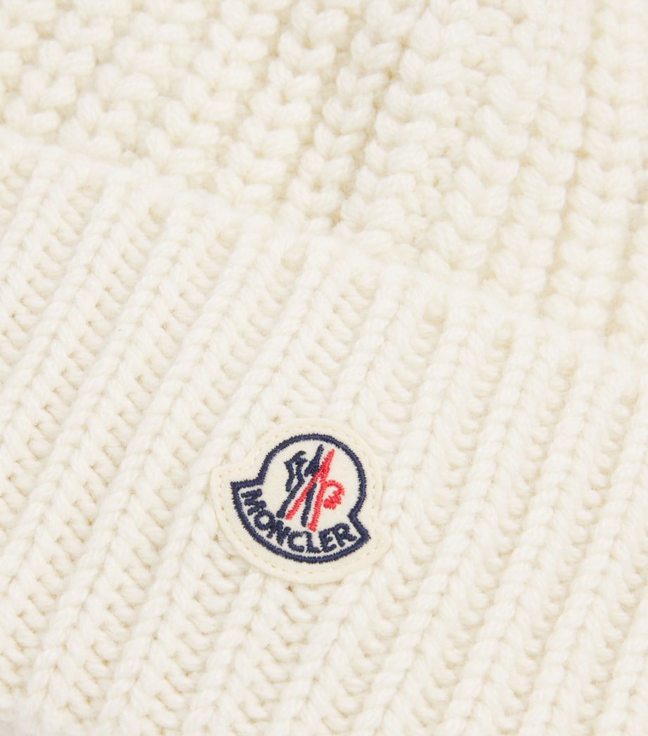 White Tricot Cotton Beanie