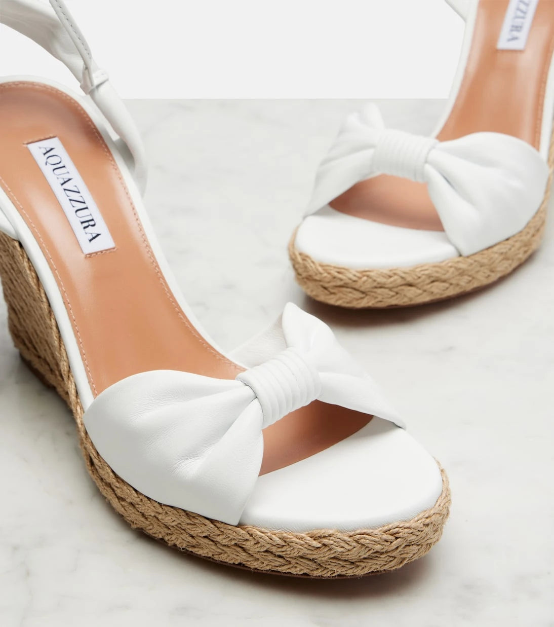 Aquazzura - Carina leather espadrille wedges
