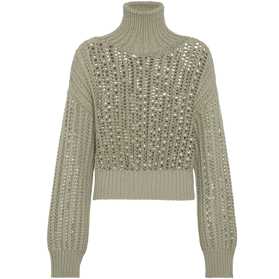 Green Cashmere Rollneck Sweater