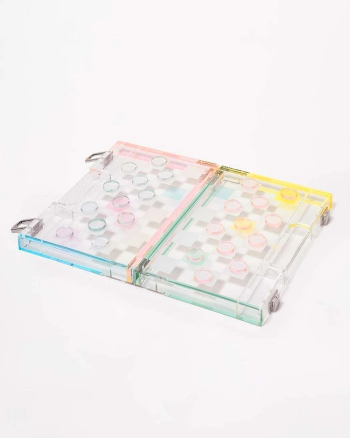 SunnyLife Mini Lucite Aurora Satranç ve Dama