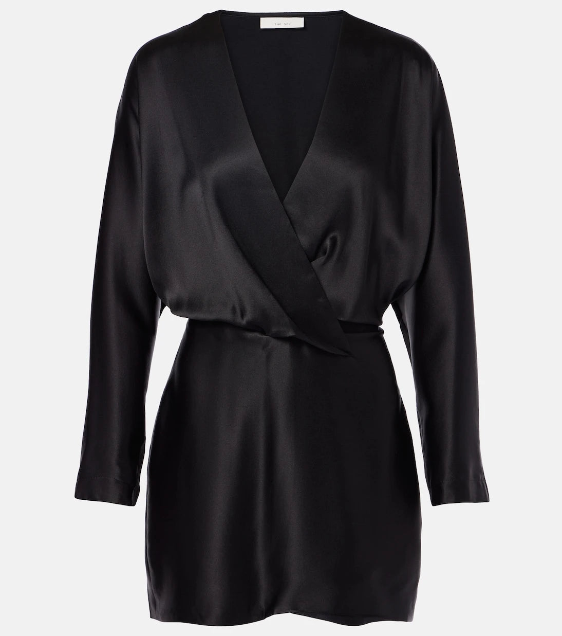 The Sei - Silk satin wrap minidress