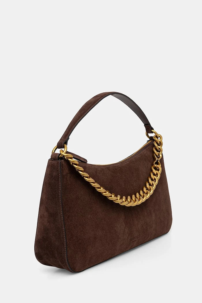 Twinset süet kadın hobo çanta