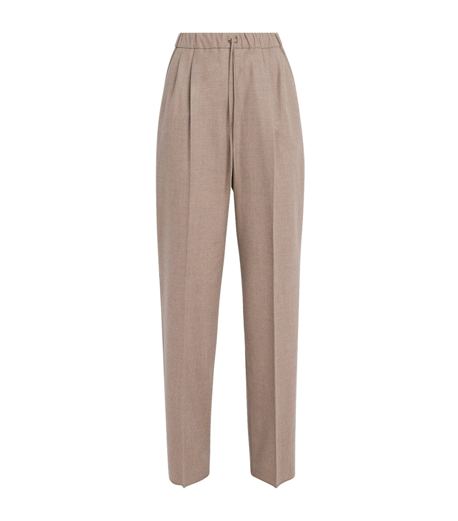 Max Mara Beige Relaxed Drawstring Trousers