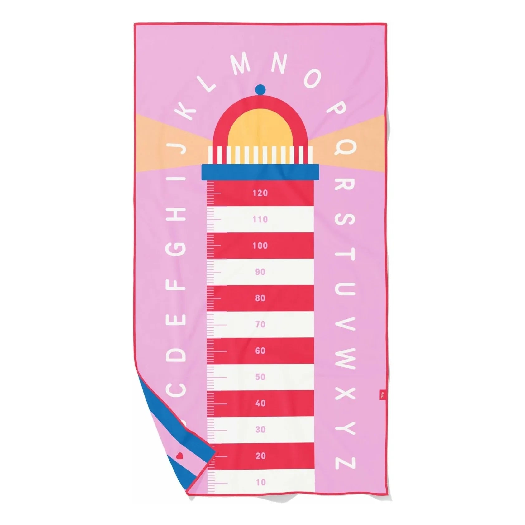 Quut - Phare Cœurs microfiber beach towel | Pink