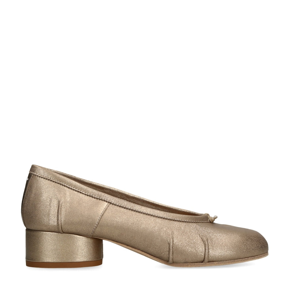 Maison Margiela Metallic Leather Tabi Ballerina Pumps 30