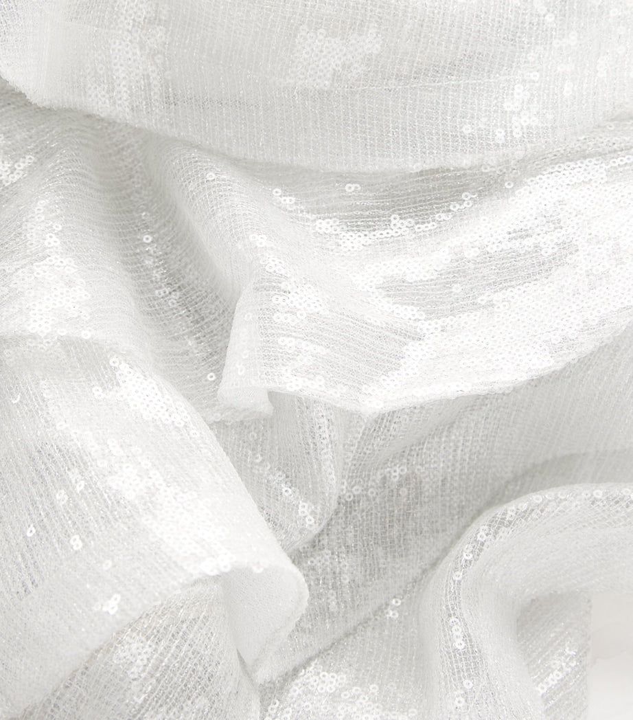 White Sequinned Refraction Gown