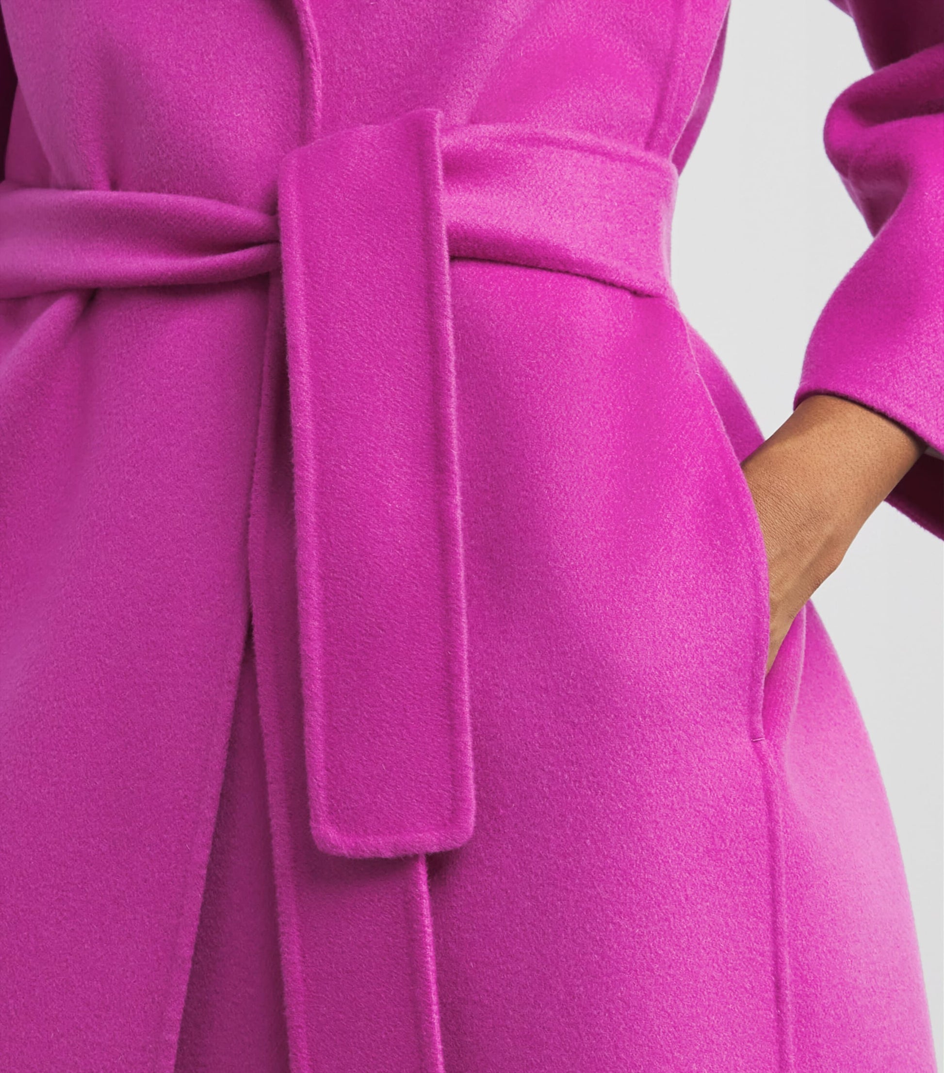 Virgin Wool Arona Wrap Coat FUCHSIA