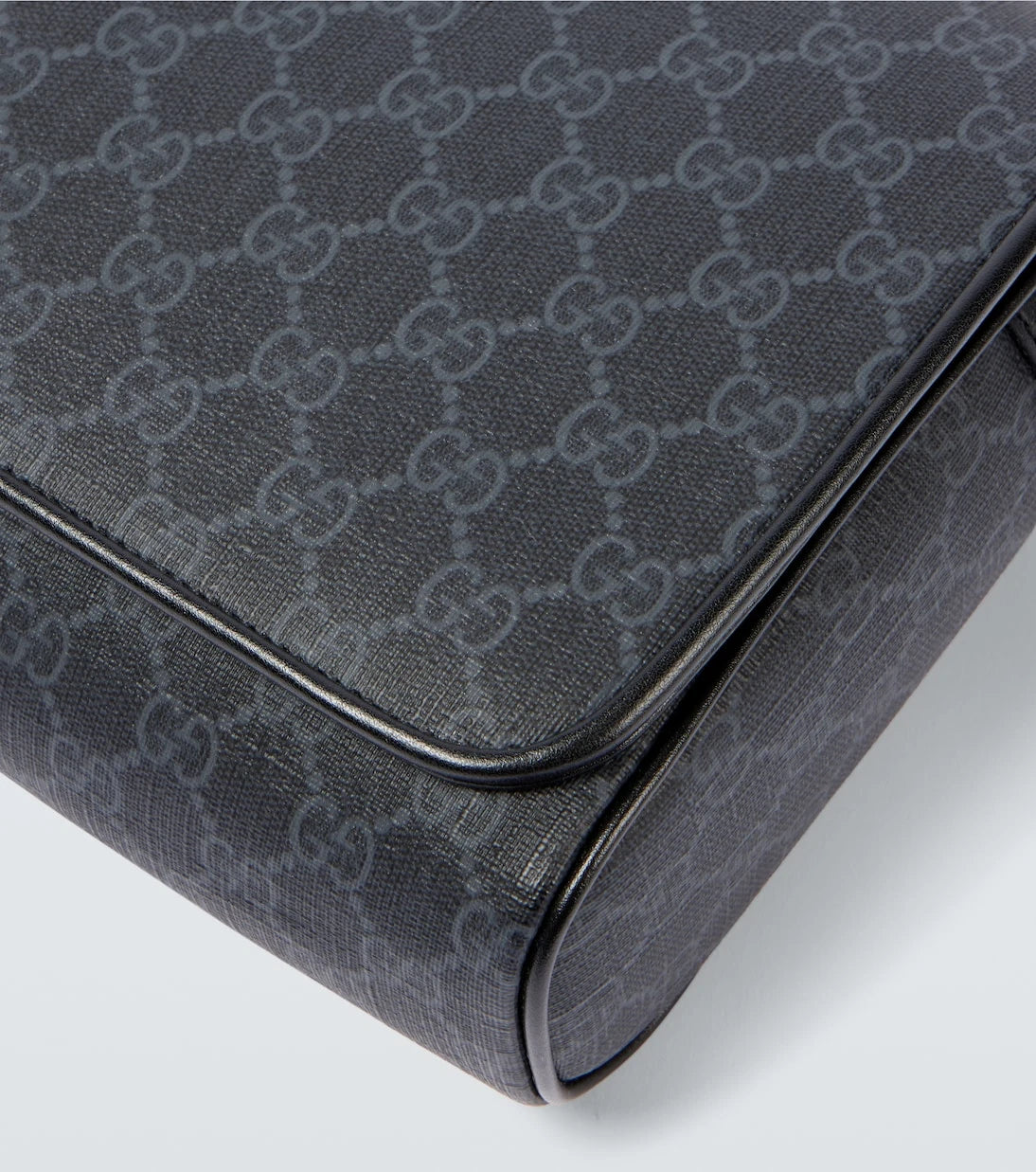 Gucci - Leather-trimmed GG canvas crossbody bag
