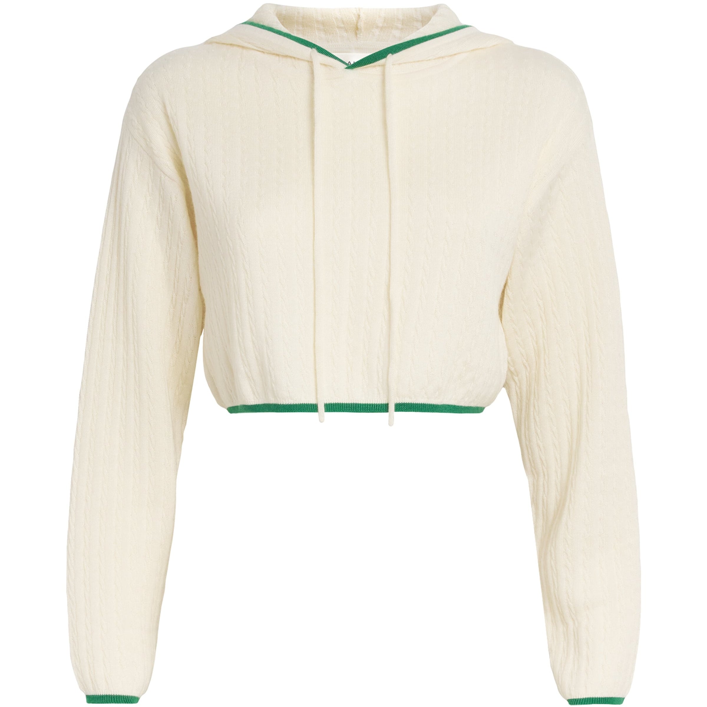 Multi Cashmere-Silk Cropped Hoodie