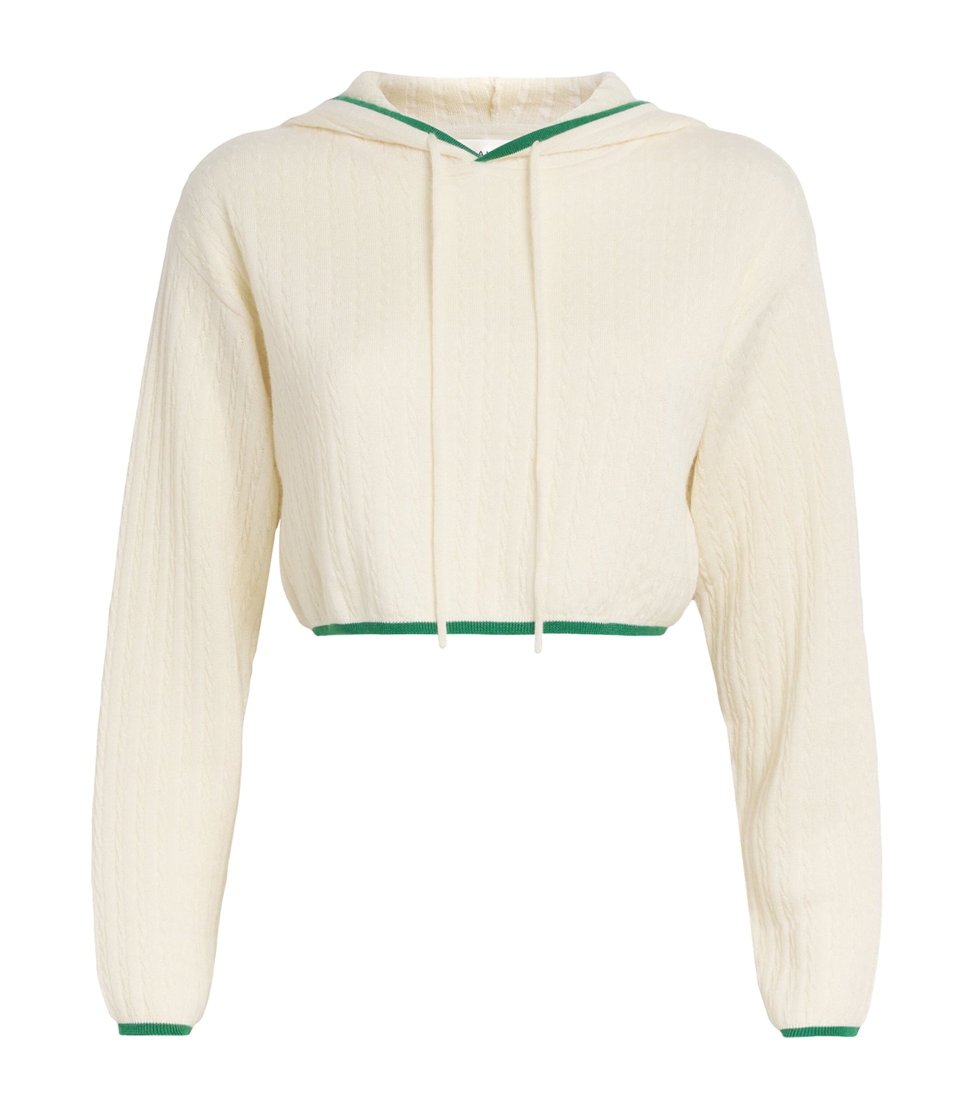 Multi Cashmere-Silk Cropped Hoodie