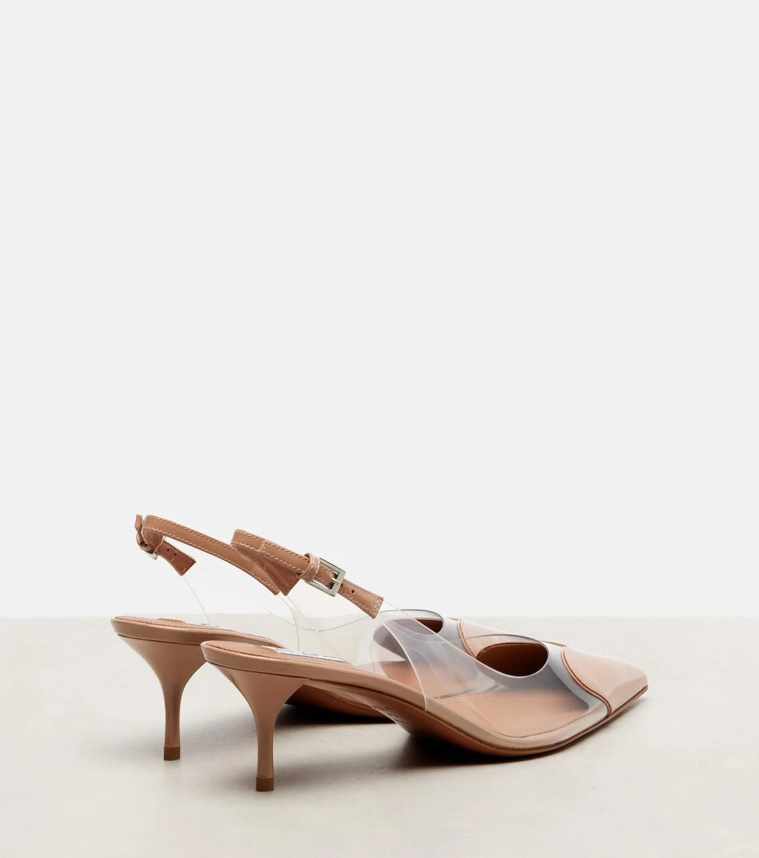 Alaïa - Le Cœur 55 leather and PU slingback pumps