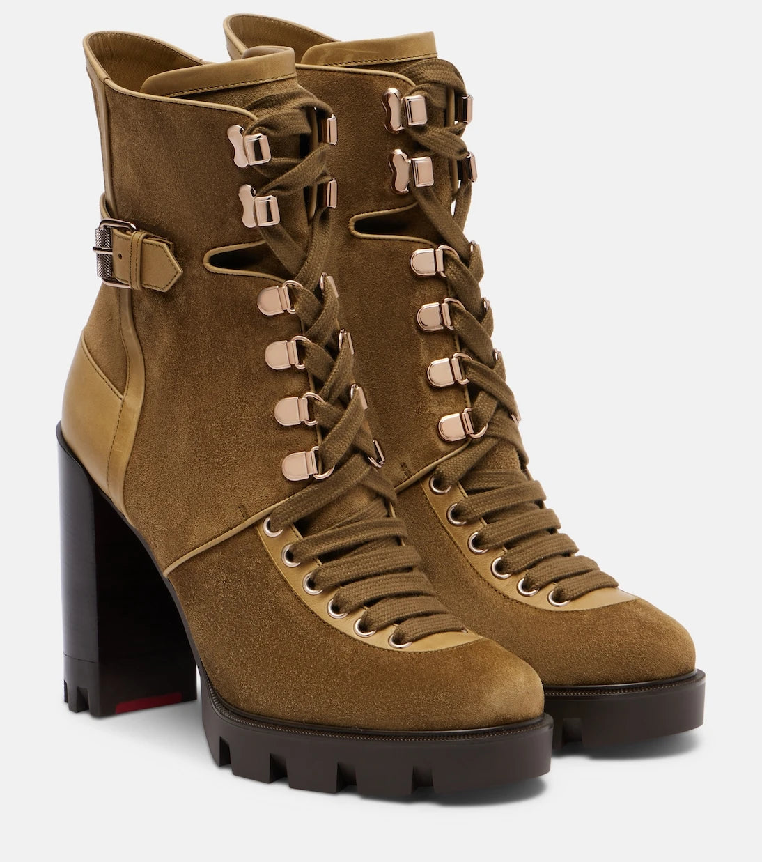 Christian Louboutin - حذاء ماكاديميا 100 الجديد من جلد الغزال يصل للكاحل