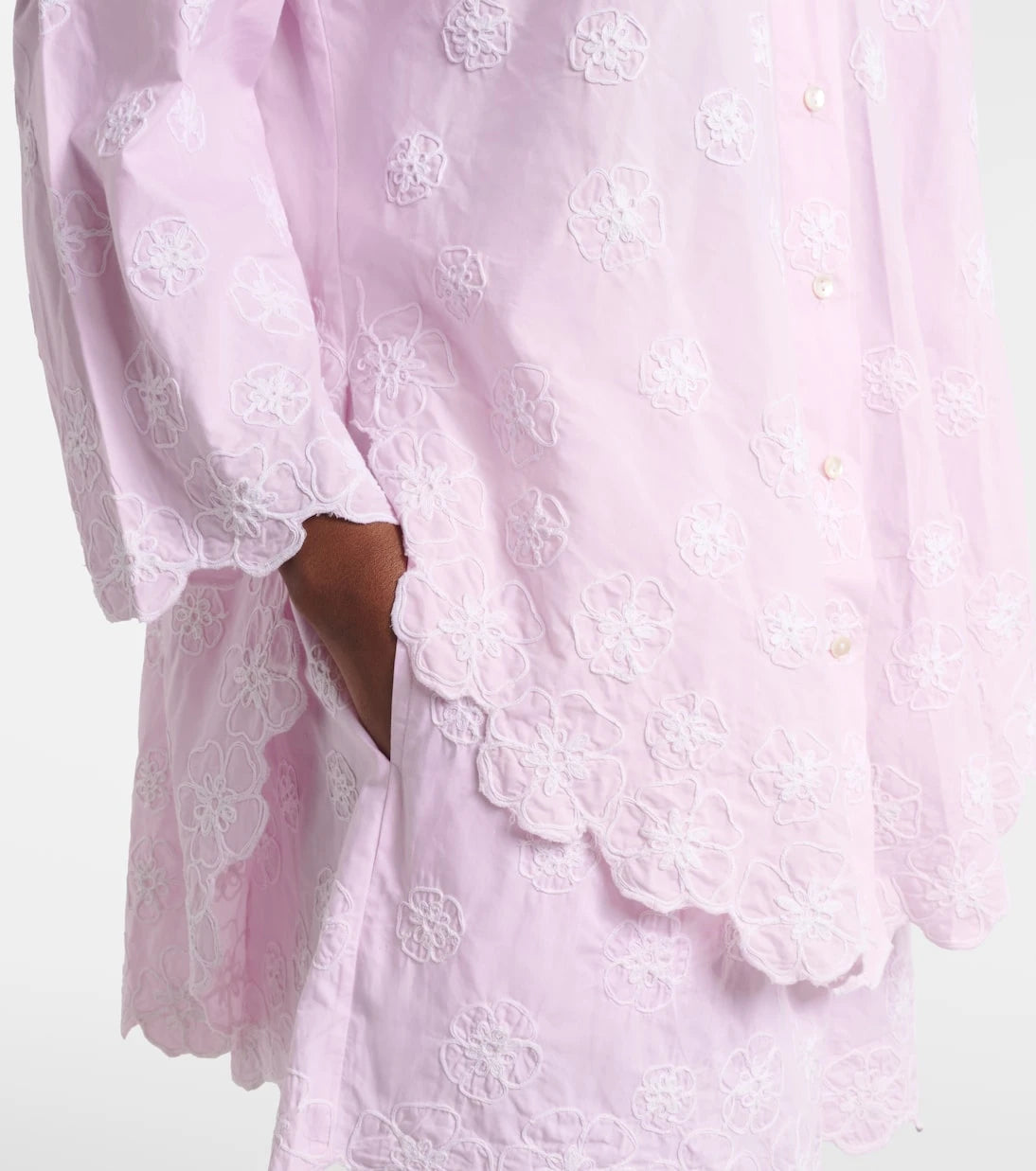 Juliet Dunn - Embroidered cotton poplin shirt