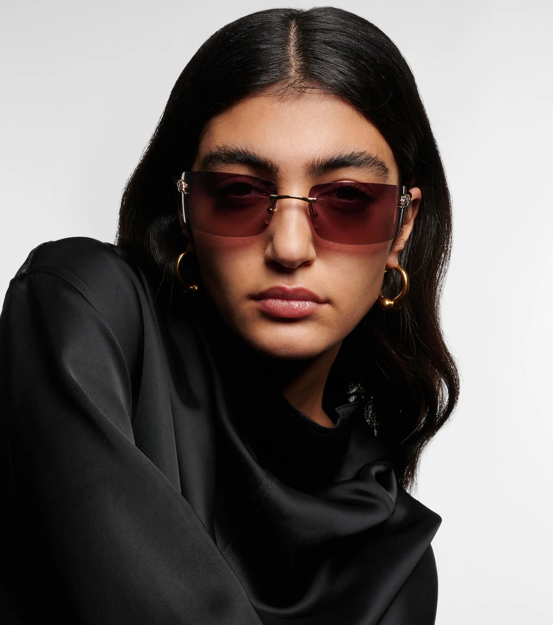 مجموعة كارتييه للنظارات - نظارة شمسية Panthère De Cartier مستطيلة الشكل