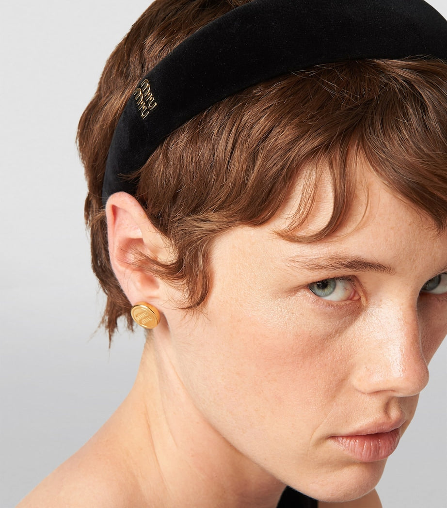 Black Velvet Logo Headband