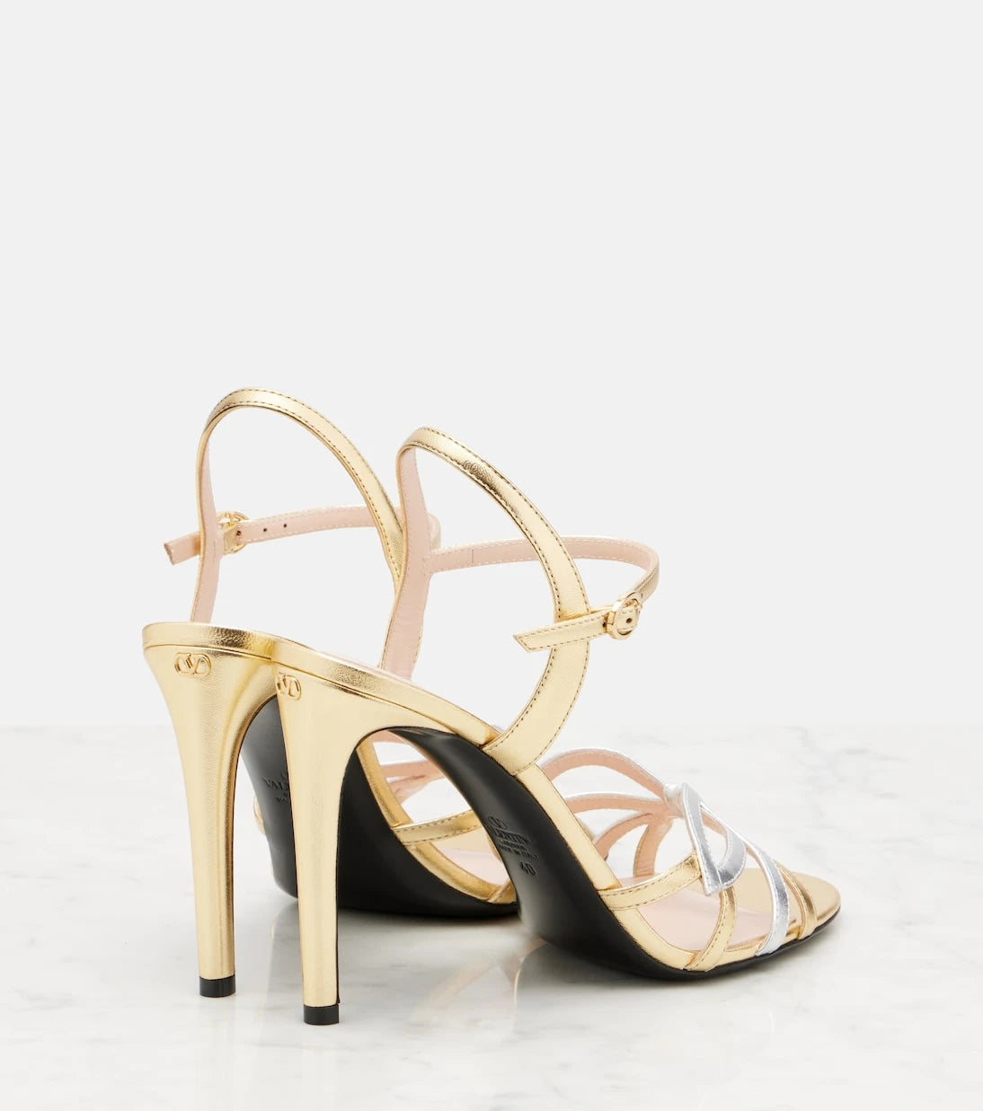 Valentino Garavani - Bow metallic leather sandals