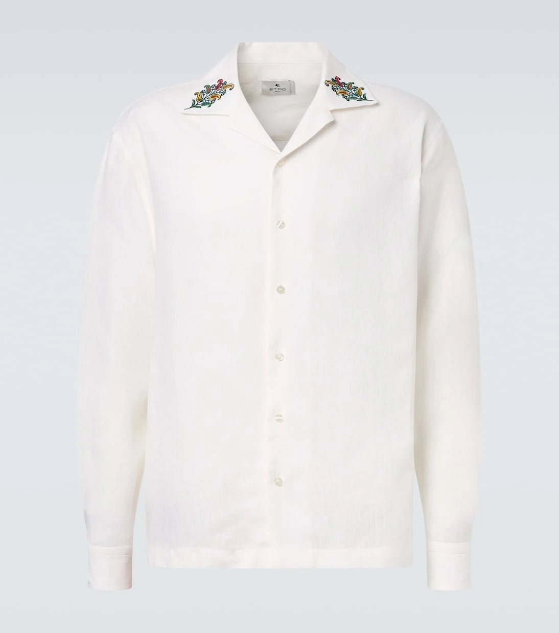 Etro - Paisley embroidered linen shirt
