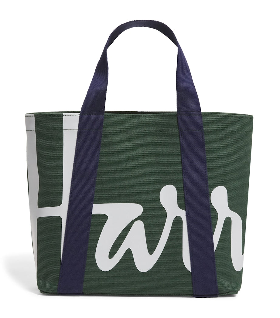 Harrods Green Mini Cotton Logo Tote Bag