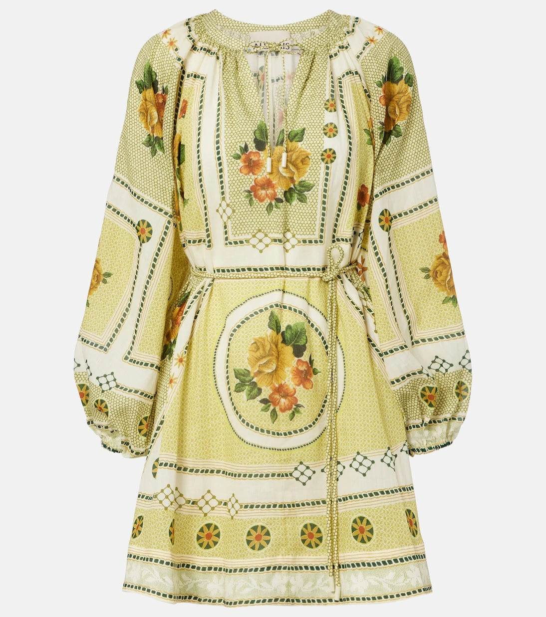 Alémais - Dixie belted printed ramie minidress