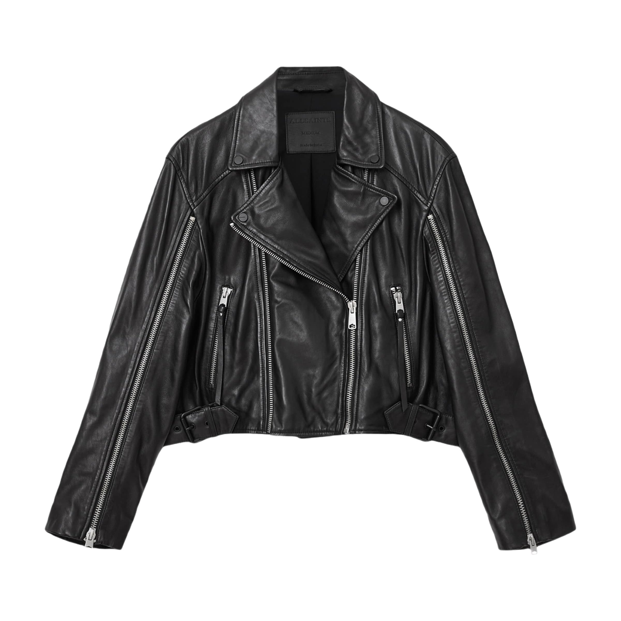 Black Leather Masone Biker Jacket