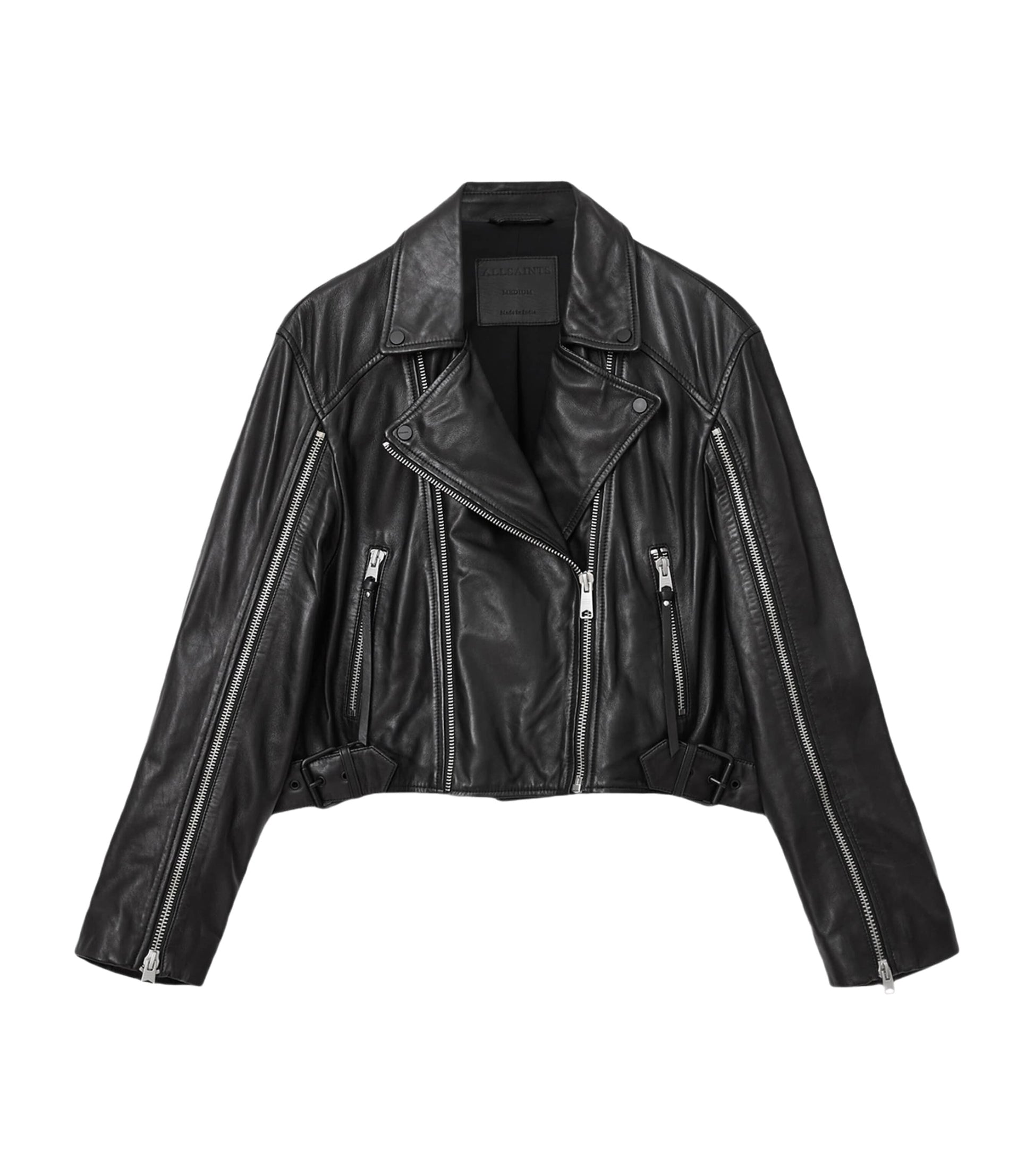 Black Leather Masone Biker Jacket