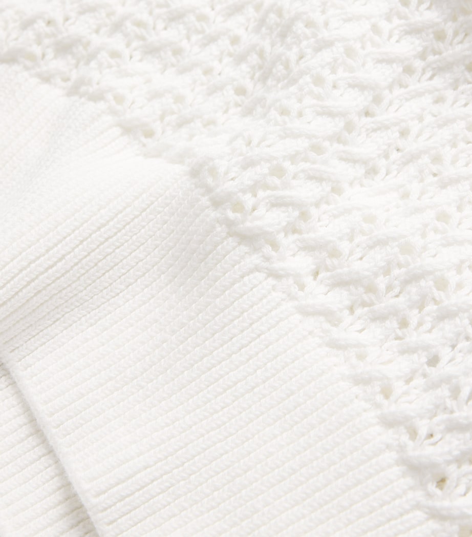 Varley White Open-Knit Ferns Tank Top